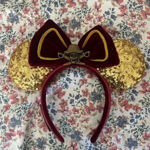Disney Gold and Burgundy Minnie Mouse Ears